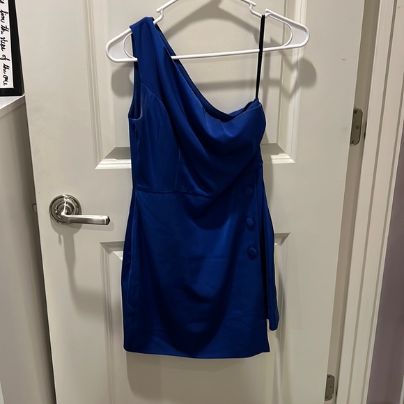 Dark blue one shoulder dress - Picture 1 of 3